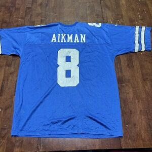 VTG Nike Team Dallas Cowboys Jersey Mens XXL Blue Troy‎ Aikman NFL Logo Athletic